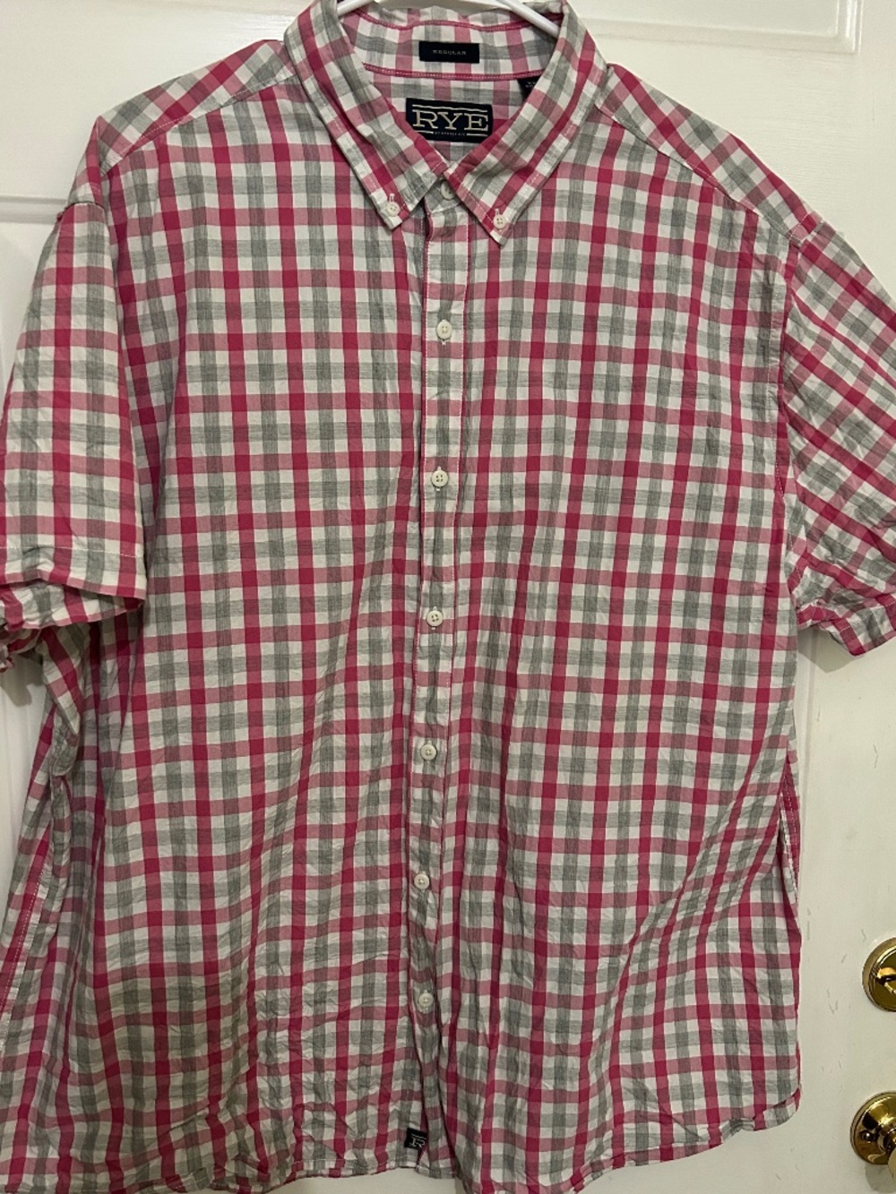 Rye by Hawker Rye, XXL Short, pink/white/gray, short sleeve shirt
